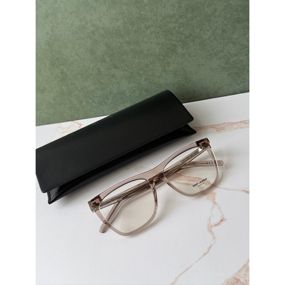 NEW Saint Laurent SL518 Transparent Beige Eyeglasses Frames - Picture 2 of 8